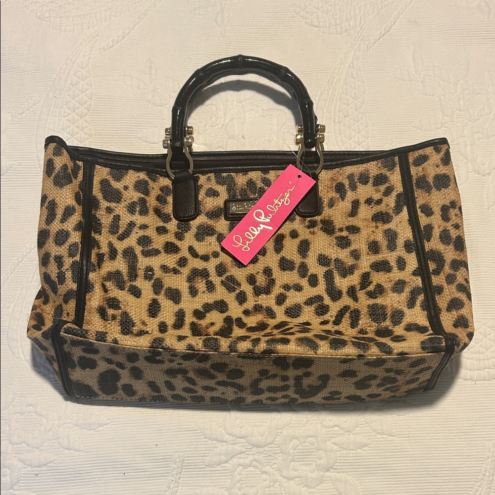 NWT Lilly Pulitzer Leopard Print Satchel